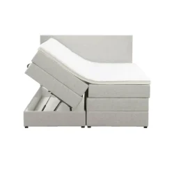 Leen Bakker Boxspring met opbergruimte Liv egaal - ecru - 160x200 cm