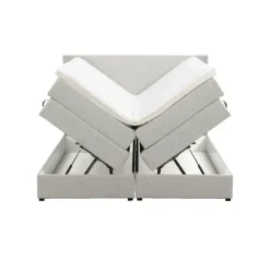 Leen Bakker Boxspring met opbergruimte Liv egaal - ecru - 160x200 cm