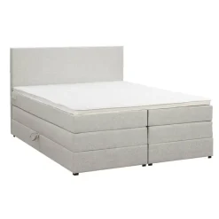 Leen Bakker Boxspring met opbergruimte Liv egaal - ecru - 160x200 cm