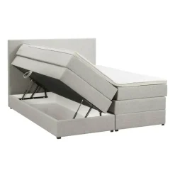 Leen Bakker Boxspring met opbergruimte Liv egaal - ecru - 160x200 cm