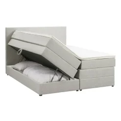Leen Bakker Boxspring met opbergruimte Liv egaal - ecru - 160x200 cm