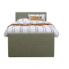 Leen Bakker Boxspring met opbergruimte en voetbord Liv geblokt - groen - 120x200cm Outlet