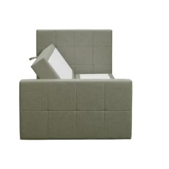 Leen Bakker Boxspring met opbergruimte en voetbord Liv geblokt - groen - 120x200cm Outlet