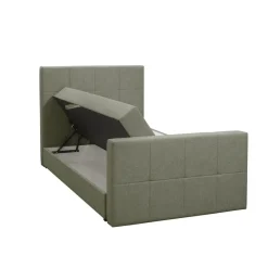 Leen Bakker Boxspring met opbergruimte en voetbord Liv geblokt - groen - 120x200cm Outlet