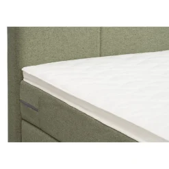 Leen Bakker Boxspring met opbergruimte en voetbord Liv geblokt - groen - 120x200cm Outlet