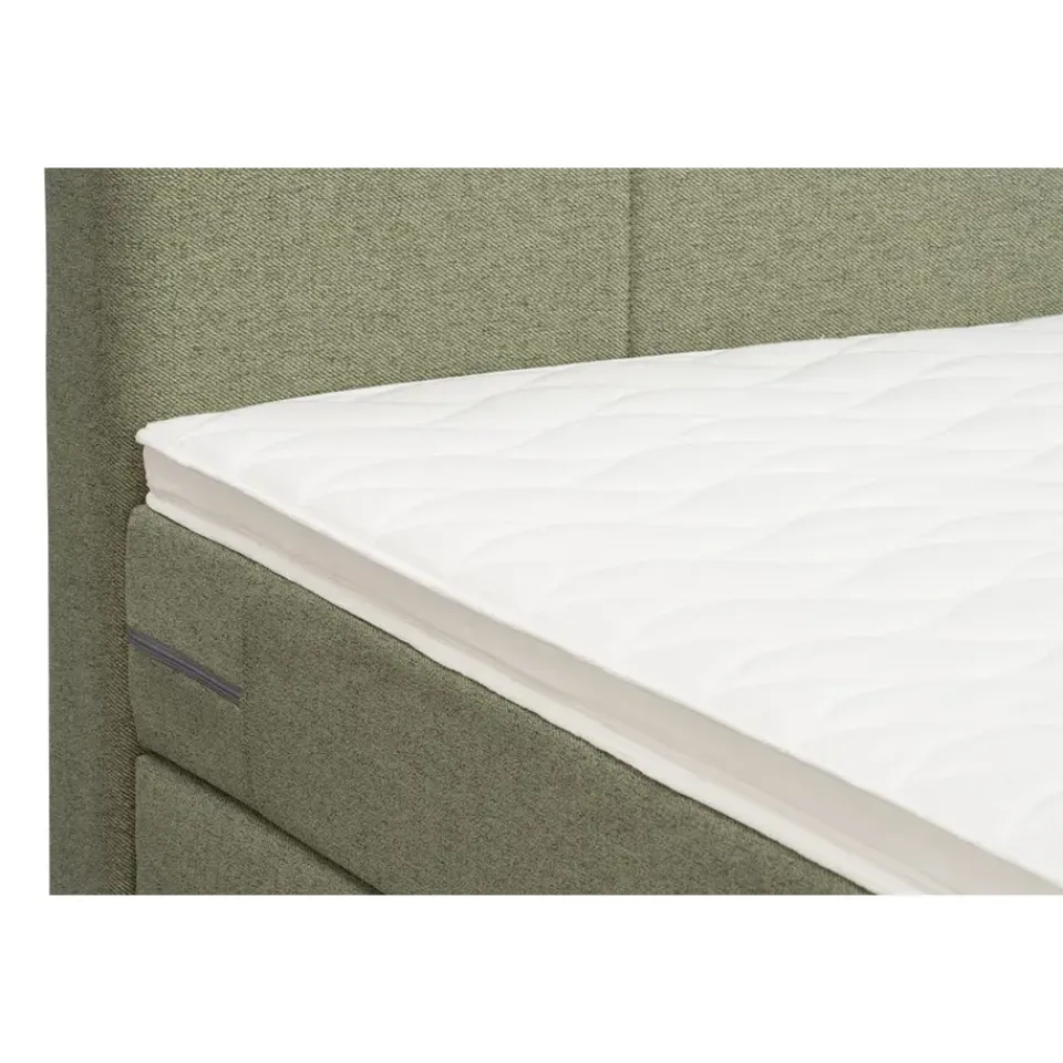 Leen Bakker Boxspring met opbergruimte en voetbord Liv geblokt - groen - 120x200cm Outlet