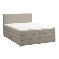 Leen Bakker Boxspring met opbergruimte Liv geblokt - beige - 160x200 cm Best