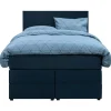 Leen Bakker Boxspring met opbergruimte Liv egaal - blauw - 120x200 cm Clearance