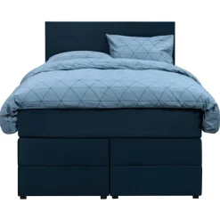 Leen Bakker Boxspring met opbergruimte Liv egaal - blauw - 120x200 cm Clearance