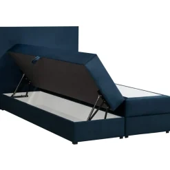 Leen Bakker Boxspring met opbergruimte Liv egaal - blauw - 120x200 cm Clearance