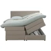 Leen Bakker Boxspring met opbergruimte Liv geblokt - beige - 180x200 cm Online