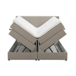 Leen Bakker Boxspring met opbergruimte Liv geblokt - beige - 180x200 cm Online