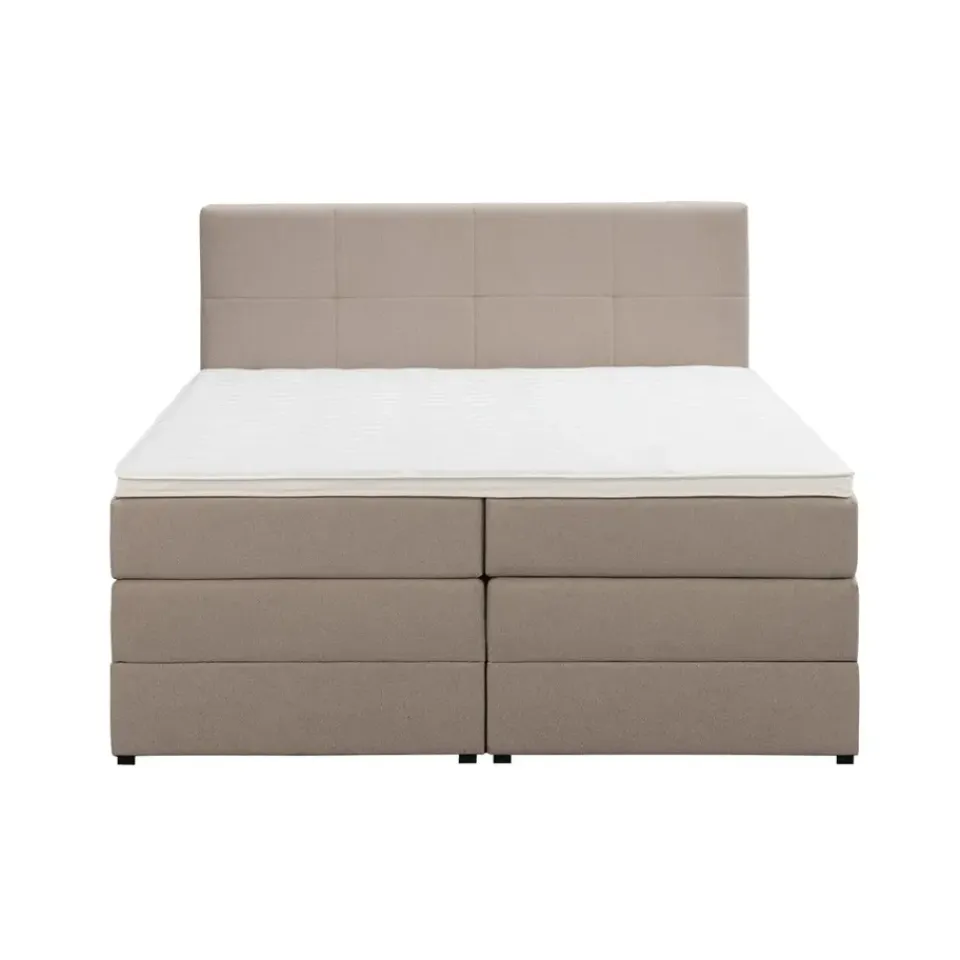 Leen Bakker Boxspring met opbergruimte Liv geblokt - beige - 180x200 cm Online
