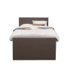 Leen Bakker Boxspring met opbergruimte en voetbord Liv egaal - donkerbruin - 120x200cm Clearance