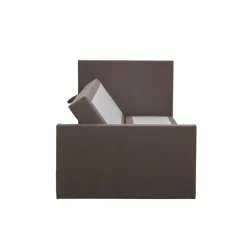 Leen Bakker Boxspring met opbergruimte en voetbord Liv egaal - donkerbruin - 120x200cm Clearance