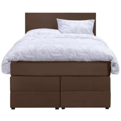 Leen Bakker Boxspring met opbergruimte Liv egaal - bruin - 120x200 cm Sale
