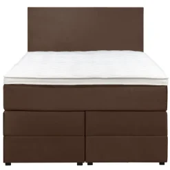 Leen Bakker Boxspring met opbergruimte Liv egaal - bruin - 120x200 cm Sale