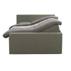 Leen Bakker Boxspring met opbergruimte en voetbord Liv geblokt - groen - 180x200cm Hot