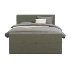 Leen Bakker Boxspring met opbergruimte en voetbord Liv geblokt - groen - 180x200cm Hot