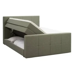 Leen Bakker Boxspring met opbergruimte en voetbord Liv geblokt - groen - 180x200cm Hot