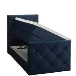 Leen Bakker Boxspring met opbergruimte en voetbord Liv geruit - blauw - 90x200cm Best