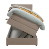 Leen Bakker Boxspring met opbergruimte Liv egaal - beige - 90x200 cm Clearance