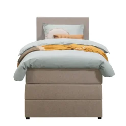 Leen Bakker Boxspring met opbergruimte Liv egaal - beige - 90x200 cm Clearance