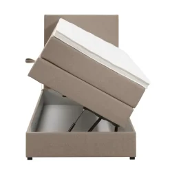 Leen Bakker Boxspring met opbergruimte Liv egaal - beige - 90x200 cm Clearance