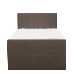 Leen Bakker Boxspring met opbergruimte en voetbord Liv geblokt - donkerbruin - 120x200cm Discount