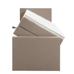 Leen Bakker Boxspring met opbergruimte en voetbord Liv egaal - beige - 90x200cm New