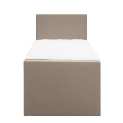 Leen Bakker Boxspring met opbergruimte en voetbord Liv egaal - beige - 90x200cm New