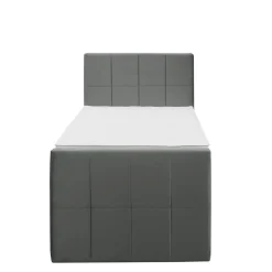 Leen Bakker Boxspring met opbergruimte en voetbord Liv geblokt - grijs - 90x200cm Sale