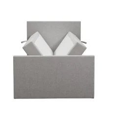 Leen Bakker Boxspring met opbergruimte en voetbord Liv egaal - lichtgrijs - 120x200cm Online