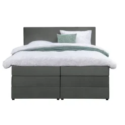 Leen Bakker Boxspring met opbergruimte Liv egaal - grijs - 160x200 cm Best