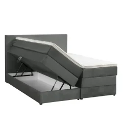 Leen Bakker Boxspring met opbergruimte Liv egaal - grijs - 160x200 cm Best