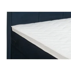 Leen Bakker Boxspring met voetbord Liv geblokt - blauw - 140x200 cm - ronde poot Discount