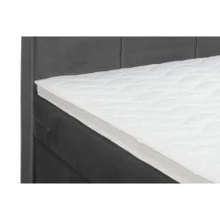 Leen Bakker Boxspring met voetbord Liv geblokt - grijs - 120x200 cm - slanke poot Discount