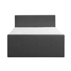 Leen Bakker Boxspring met voetbord Liv geblokt - antraciet - 160x200 cm - slanke poot