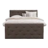 Leen Bakker Boxspring met voetbord Liv geruit - donkerbruin - 160x200 cm - ronde poot Sale