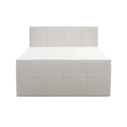 Leen Bakker Boxspring met voetbord Liv geblokt - ecru - 180x200 cm - ronde poot New