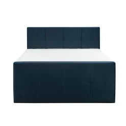 Leen Bakker Boxspring met voetbord Liv geblokt - blauw - 160x200 cm - slanke poot