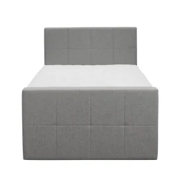 Leen Bakker Boxspring met voetbord Liv geblokt - lichtgrijs - 120x200 cm - slanke poot Online