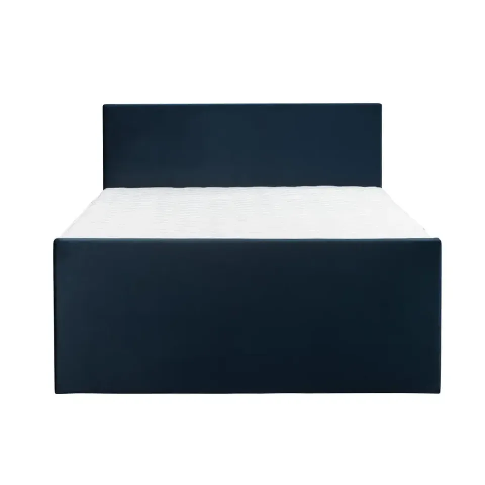 Leen Bakker Boxspring met voetbord Liv egaal - blauw - 180x200 cm - slanke poot Outlet