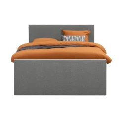 Leen Bakker Boxspring met voetbord Liv egaal - lichtgrijs - 180x200 cm - ronde poot Discount