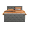 Leen Bakker Boxspring met voetbord Liv geruit - lichtgrijs - 140x200 cm - ronde poot Discount