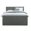 Leen Bakker Boxspring met voetbord Liv geblokt - grijs - 160x200 cm - vierkante poot Clearance