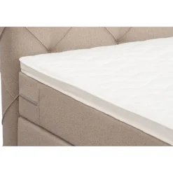 Leen Bakker Boxspring met voetbord Liv geruit - beige - 180x200 cm - slanke poot Outlet