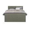 Leen Bakker Boxspring met voetbord Liv egaal - groen - 180x200 cm - ronde poot Best