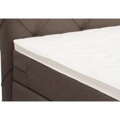 Leen Bakker Boxspring met voetbord Liv geruit - donkerbruin - 180x200 cm - vierkante poot Discount