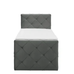 Leen Bakker Boxspring met voetbord Liv geruit - grijs - 90x200 cm - ronde poot Best